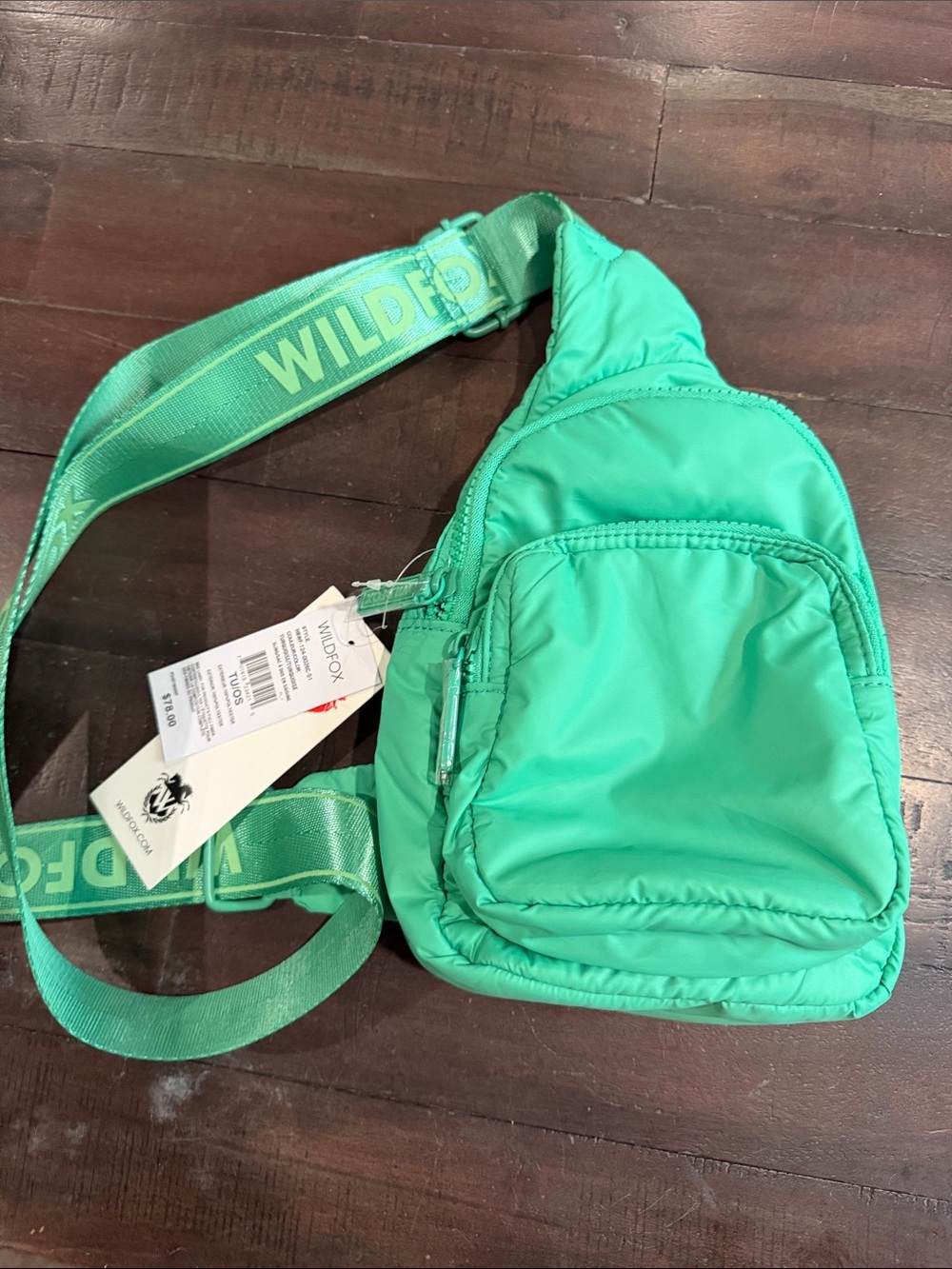 Wildfox Teal Green Crossbody Sling Bag for Men